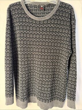 Men's Gray Patterned Crewneck Sweater
